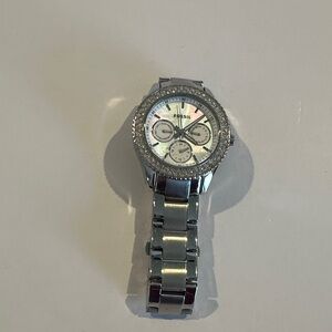 Fossil Silver-Tone Chronograph Watch